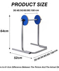 Adjustable Shipping Station Stand Tabletop Bubble Wrap Dispenser Metal Cushioning Film Rack displaying size dimensions and features.