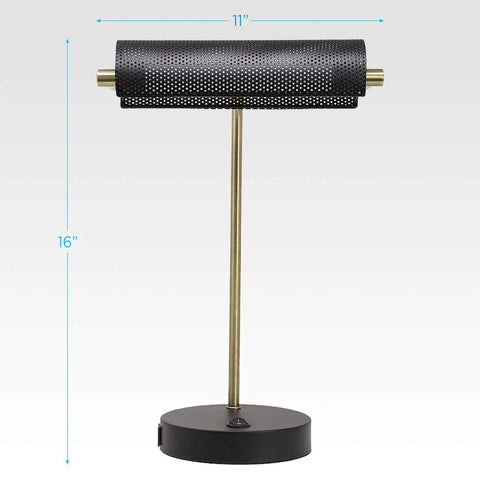 LED Desk Lamp With USB Charging Port And Flexible Swivel Arm, Sturdy Metal Construction, Soft White 3000K Reading Light