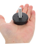 Four Piece Adjustable Treadmill Levelers With Non Slip Swivel Base And Universal Mounting Bolts showcasing a single rubber foot in hand.