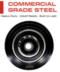 Rock Solid 3 Inch V Groove Sliding Gate Wheel Built Tough With Solid Steel Construction And Sealed Ball Bearings For 1000 Lb Loads Hassle Free with black steel finish.