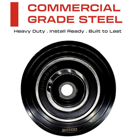 Rock Solid 3 Inch V Groove Sliding Gate Wheel Built Tough With Solid Steel Construction And Sealed Ball Bearings For 1000 Lb Loads Hassle Free with black steel finish.