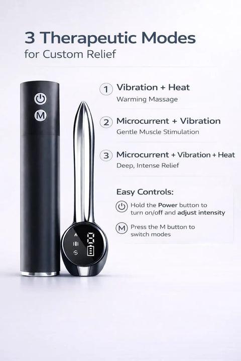 Motorized Heated Muscle Scraper Tool For Fascia Release And Full Body Contouring with display showing modes and controls