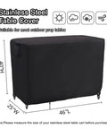 Outdoor 46 Inch Grill Cart Cover Waterproof Prep Table Cover For Stainless Steel Carts And Metal Tables Rectangular Patio Shield Weatherproof BBQ Equipment Protector 46 Inch Long 25 Inch Wide 40 Inch High