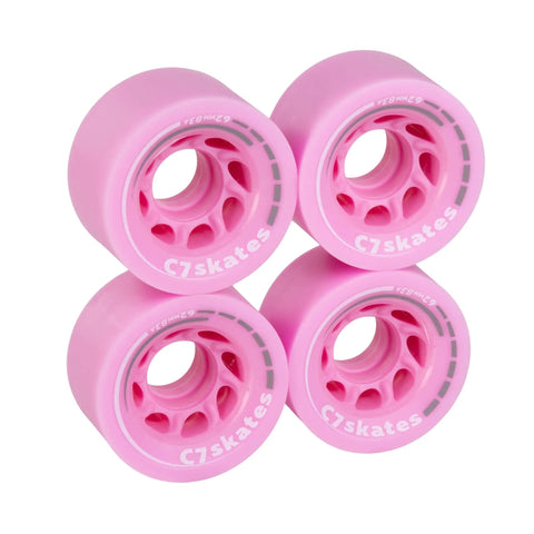 62Mm Outdoor Roller Skate Wheels Pink Lemonade For Outdoor Skating, High Rebound Performance, Durable, Smooth Rolling Wheels
