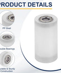 4 Pack Plastic Roller Wheels With Bearings 6mm ID 20mm OD 40mm Length Guiding Belt Idler White with double bearings detail