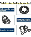 All In One 500 Pcs Internal Tooth Serrated Lock Washers Set M2.5 To M12 Anti Loosen Anti Vibration Fasteners Kit For Precision Machinery DIY Projects And Heavy Duty Assemblies Industrial Grade Gearhead Approved carbon steel washers