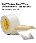 Aluminum Foil Tape 1558HT White For Cold Weather Grip High Tack 2.83 Inch By 50 Yard Five Mil Pack Of One roll with backing.