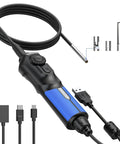 Ultra Slim 5.5mm USB Endoscope Borescope With 6 LED Lights, 720P HD Camera Probe, flexible cable and USB connectors