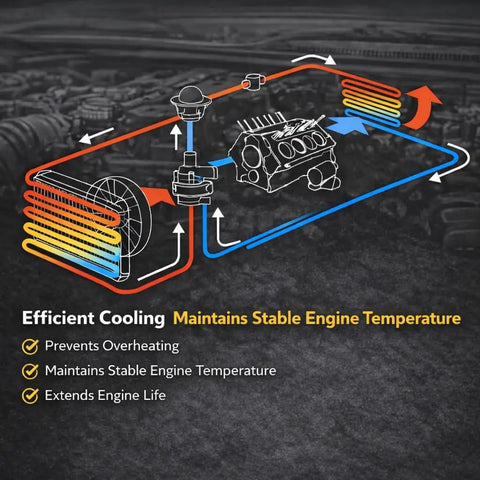 Hella Solid Electric Water Pump Thermostat Kit With Premium Gaskets Zero Sweat Bolt On Swap For EA888 Gen3 2.0L cooling diagram.