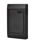 Door Access Card Reader 26 To 34 Channel 125KHz RFID ID Card Reader for Home Security, black rectangular design with red indicator.