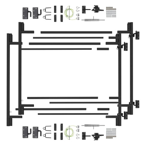 Heavy Duty Adjustable Fence Gate Kit For Wood Fences 36 To 72 Inches DIY Gate Kit Using 1x4 And 2x4 Lumber Complete 2 Pack For Building Sturdy 4 To 5 Foot Backyard Gates With Anti Sagging Diagonal Cable System Rust Resistant
