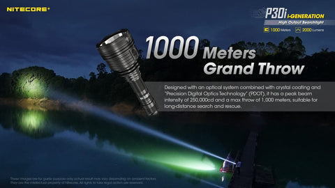 Beast Bright Ultra Long Throw Flashlight With 2000 Lumens And A 1093 Yard Reach, USB C Rechargeable, Rugged Handheld Searchlight beam over water