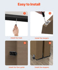 Installation process of Heavy Duty Bypass Sliding Door Hardware Kit For Two Doors Four Foot Aluminum Alloy With Finger Pulls