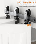 Close-up of 52 Inch Bi Folding Barn Door Hardware Track Kit for Four Doors Under 12.5 Inches Wide Panels Accordion Style