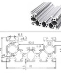 Gear Up With This Heavy Duty 4080U Aluminum Profile Extrusion Beam showing dimensions and structure for CNC routers and 3D printer frames.