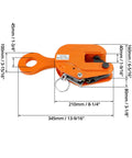 QWORK orange steel 2-ton vertical plate lifting clamp for sheet metal and welding, 4400 lb capacity