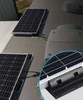 No Drill Corner Bracket Roof Mount for Solar Panels on RVs and Boats shown on flat roof with UV Resistant ABS.