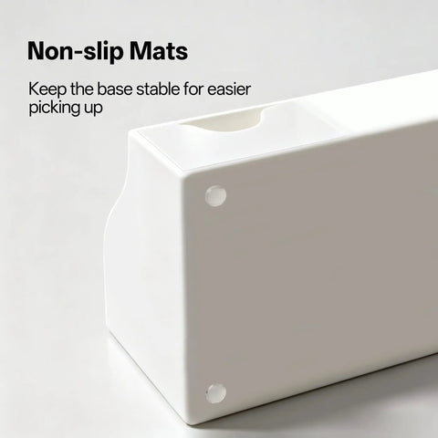Acrylic Desk Organizer With Drawer Caddy For Office Supplies And Home Desk Storage White finish non-slip mats detail