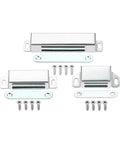 Heavy Duty Magnetic Cabinet Catch Set for Cupboard, Closet and Drawer Doors, Smooth Round Edge, Stainless Steel, Screws Included