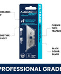 Packaging of Carbon Steel Utility Blades Point Zero Two Five Inch Thick Two Notch Double Edge With Smartcoat Tech