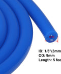 Blue Silicone Vacuum Hose 3mm ID 9mm OD Heavy Wall 5 Ft coiled for Cars and Labs, flexible and FDA compliant, no odor.