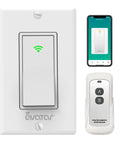 WiFi Light Switch With Bluetooth Remote, Single Pole One Way Wall Switch, Smart Life App Control, Hands Free Voice Control