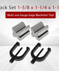 Heavy Duty Hardened Steel V Block With Clamp Set For Machinists Built Tough Pro Grade For Precise 0.0002 Inch 90 Degree Angles And Square Workpieces 1 5/8 By 1 1/4 By 1 1/4 Multi Use Gauge In Wooden Case, two V blocks and clamps