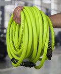 Heavy Duty 3/8 Inch Air Hose 50 Ft Lightweight Hybrid Polymer All Weather Flex From -40 To 140 Degrees Field Repairable Aluminum