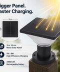 Outdoor Solar Post Cap Lights 4 Pack For 4x4 Or 6x6 Posts, Waterproof Deck Caps, 16x16cm Monocrystal Panel, 4400mAh Battery