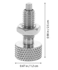Kickass Stainless Steel Indexing Plunger 2 Pack With Knurled Grip And Spring Loaded Locking Latch close-up of a plunger, showing its knurled grip and locking mechanism.