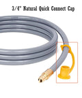 Three Quarter Inch Soft PVC Dust Free Yellow Protection Cap For Propane Quick Connect Hose Fittings And Male Fittings 2 Pack Fits Up To 1.02 Inch Diameter