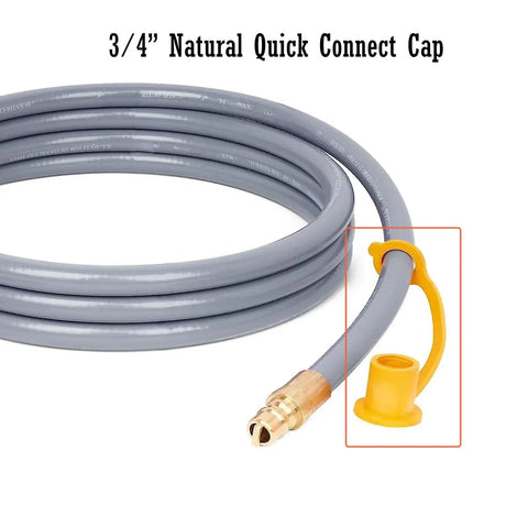 Three Quarter Inch Soft PVC Dust Free Yellow Protection Cap For Propane Quick Connect Hose Fittings And Male Fittings 2 Pack Fits Up To 1.02 Inch Diameter