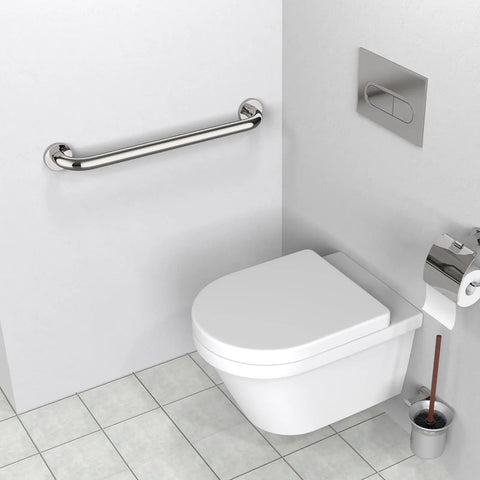 Two Pack 24 Inch Chrome Stainless Shower Grab Bars for Bathroom Safety and Stability No Slip 1.25 Inch Diameter Hand Rails