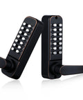 Keyless Entry Digital Door Lock With Dual Keypad, Front Door And Gate Lock For Outdoor Fence, Double Sided Keypads, Black
