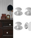 No Drill Self Stick Cabinet Knobs Set Of 4 In Silver Stainless Steel For Dresser Drawers Medicine Cabinets Cupboards Glass Doors And Terrarium Lids Easy Install No Tools Needed Money Saving Time Saving; silver knob on dresser drawer