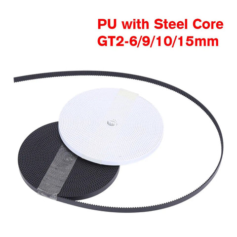 Built Tough Gt2 Timing Belt For 3D Printers And Cnc Routers, Polyurethane With Embedded Steel Core Reinforced Open Drive Belt.
