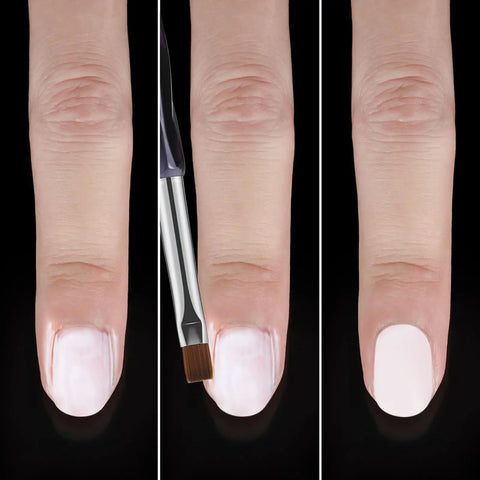 3 Piece Nail Art Clean Up Brush Set With Flat, Oval, And Fine Angled Heads used for polishing cleanup around cuticles