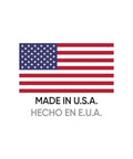 Image of U.S. flag with text 'Made in U.S.A.
Hecho en E.U.A.' below