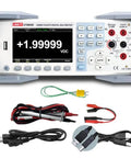 High-Precision 5.5-Digit Benchtop Multimeter with auto-ranging TRMS, 199,999 counts, 4.3 inch TFT display, USB RS232, K-type probe