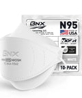 NIOSH Approved N95 Respirator Mask Made In USA Tri Fold Cup Style Particulate Face Mask 95 Percent Filtration White 10 Pack