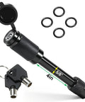 Beefy Trailer Hitch Pin Lock for Class III/IV Receivers 2.5 to 3 Inch, 5/8 Inch Shackle, shown with keys and O-rings