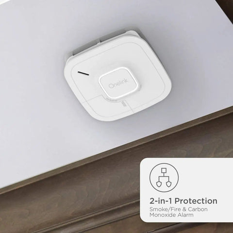 2-In-1 Smoke And Carbon Monoxide Detector Battery Powered With Mobile And Voice Alerts Photoelectric Smoke Sensor And Electrochemical CO Sensor Easy Install Home Safety Alarm For Peace Of Mind installed on ceiling