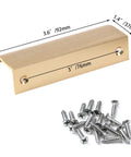 4 Pack Concealed Edge Pull Handles In Champagne Finish Aluminum Alloy Finger Pull Cabinet Handles For Kitchen Garage Drawers 92mm Length With 76mm Hole Spacing Durable One Piece Solid Base Easy Install with mounting screws