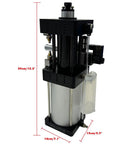 Beefed Up 3000Kg Pneumatic Boosting Cylinder For CNC Clamping And Workpiece Holding 15mm Stroke 3.5T Boost Precision Plus Minus 0.2mm Multi Voltage 24V 110V 220V Easy Mount Tooling Actuator For Machine Tools And Tool Holders, 39cm tall