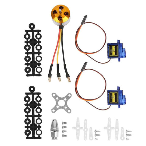 A2212 1000KV Brushless Motor With 40A Electronic Speed Controller And 1060 Propeller Plug And Play Flight Bundle For Rc Planes and fixed wing aircraft parts layout.