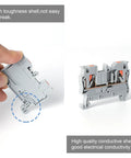 Top Shelf 100 Piece Push In Terminal Blocks for Smooth Screwless Wiring, showing PA66 housing and copper contacts.
