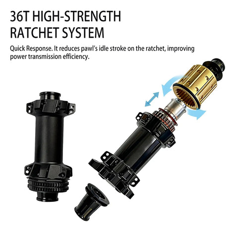 36T high-strength ratchet system components for Ultra Lightweight Carbon Wheelset 700C Aero Racing Tubeless Ready Clincher for Road Cycling