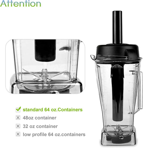 Beefed Up Tamper Tool For Blender Replacement Fits Classic 64oz Containers BPA Free Plastic Dishwasher Safe Heavy Duty Accessory For Smoothies And Purees Not For 48oz Or 32oz Models Or Pro Series 64oz Bottles