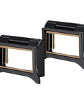Two black 2 pack flip front adapters for welding helmets and grinding hoods, made from durable plastic for easy replacement.
