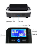 Close-up on Portable Counterfeit Money Detector With Auto Feed And 4 Way Direction Cash Counting display and ports